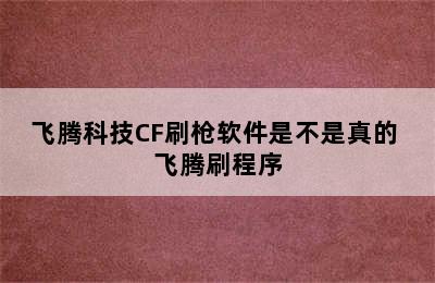 飞腾科技CF刷枪软件是不是真的 飞腾刷程序